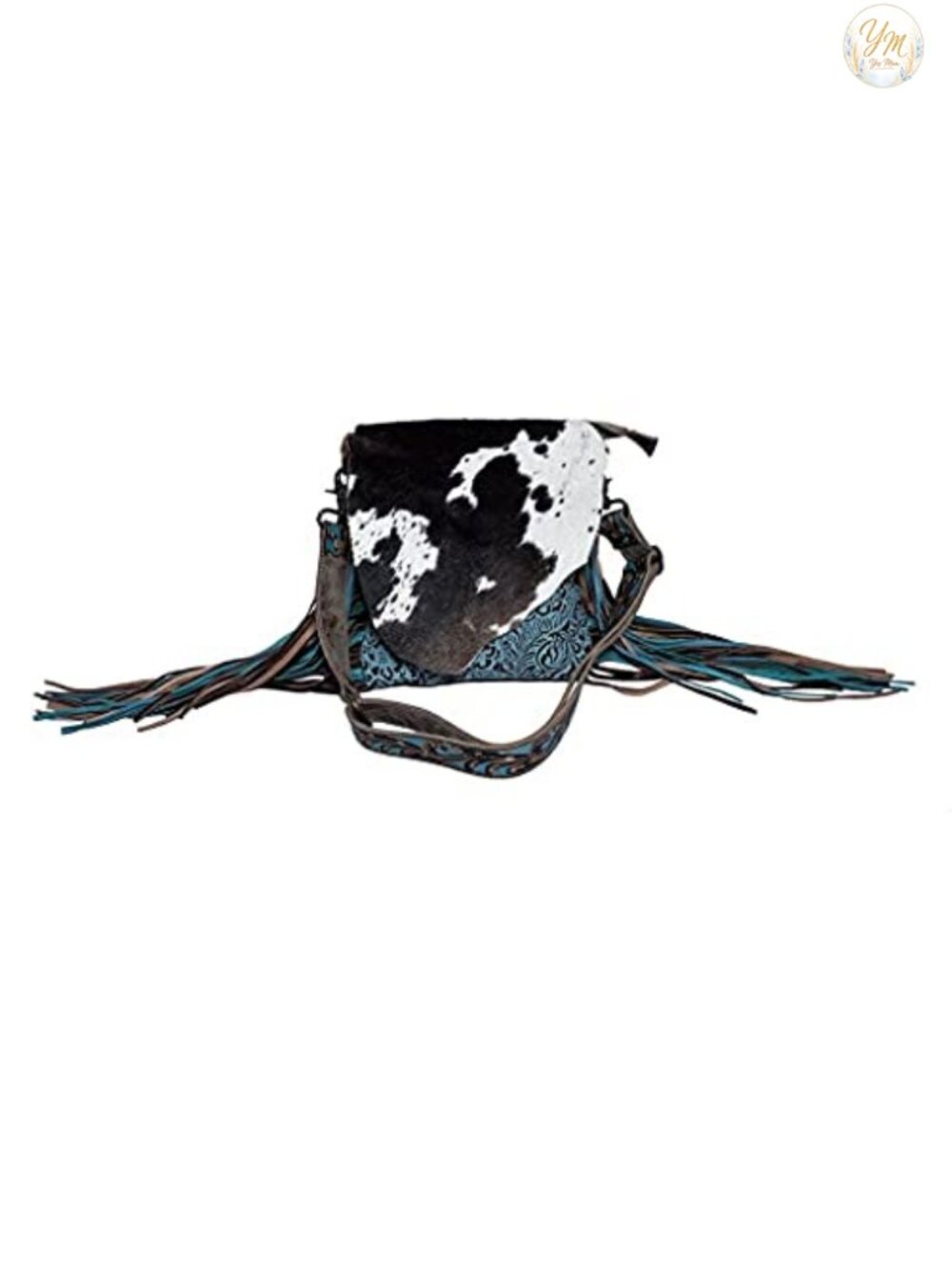 Western Fringe Purse with Real Cowhide Leather, Multi-Pocket Handcrafted Handbag